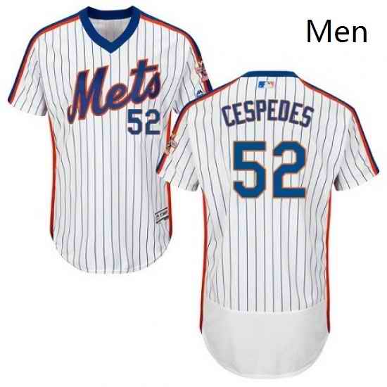 Mens Majestic New York Mets 52 Yoenis Cespedes White Alternate Flex Base Authentic Collection MLB Jersey